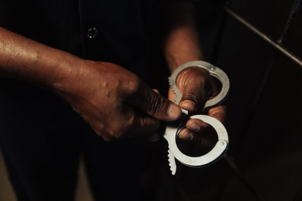 close up of handcuffs